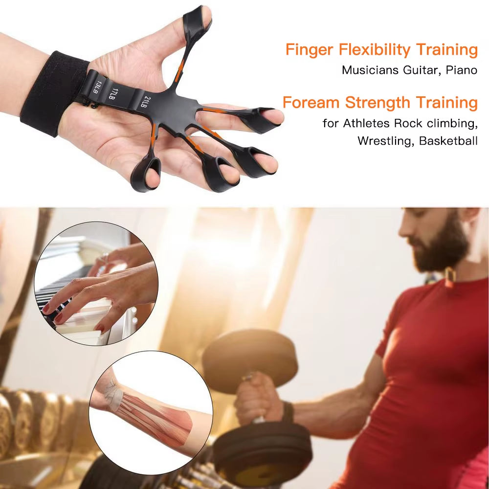 Finger Gripper Finger Exerciser Guitar Finger Exerciser 6 Resistant Levels Recovery Physical Tools Hand Strengthener for Patient
