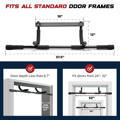 Pull up Bar Doorway Heavy Duty Chin up Bar Trainer for Home Gym - up to 32" Door