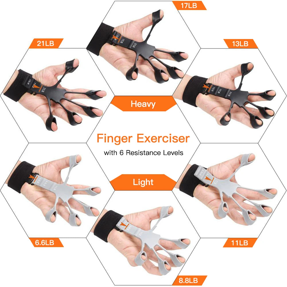 Finger Gripper Finger Exerciser Guitar Finger Exerciser 6 Resistant Levels Recovery Physical Tools Hand Strengthener for Patient