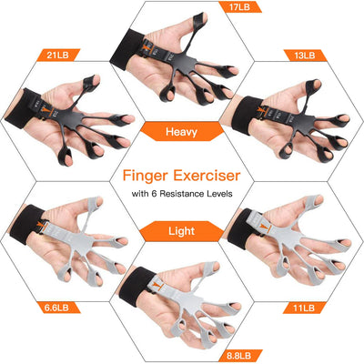 Finger Gripper Finger Exerciser Guitar Finger Exerciser 6 Resistant Levels Recovery Physical Tools Hand Strengthener for Patient